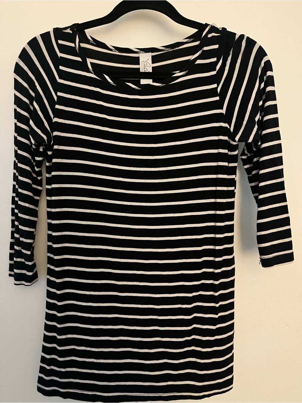 Yala Black and White Striped Long Sleeve Tee